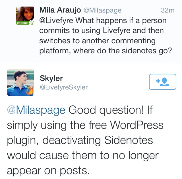 What happens to Livefyre Sidenotes if You switch to another commenting system - Comment System Questions