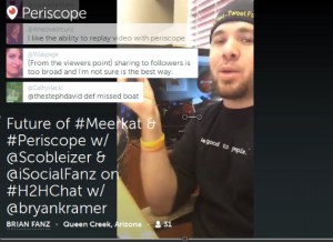 example of conversation on Periscope - Web View